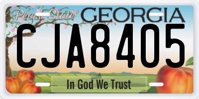 GA license plate CJA8405