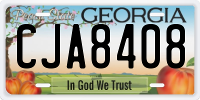 GA license plate CJA8408