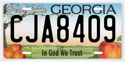 GA license plate CJA8409