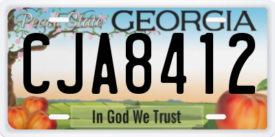 GA license plate CJA8412