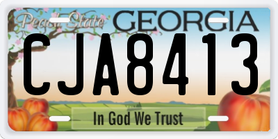 GA license plate CJA8413