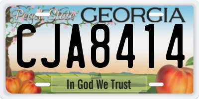 GA license plate CJA8414