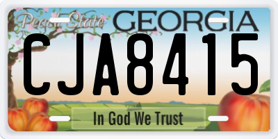 GA license plate CJA8415