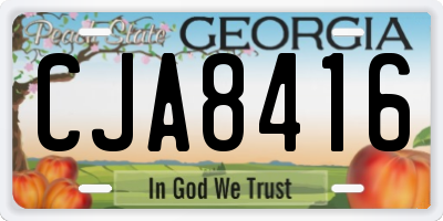 GA license plate CJA8416