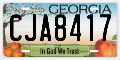 GA license plate CJA8417