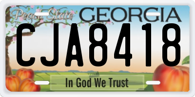 GA license plate CJA8418