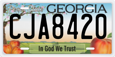 GA license plate CJA8420