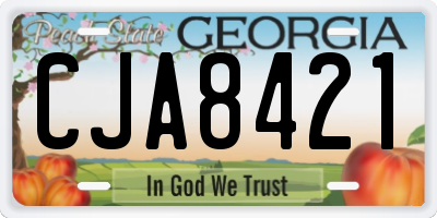 GA license plate CJA8421