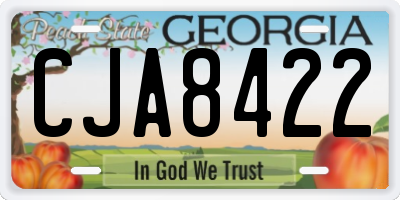 GA license plate CJA8422