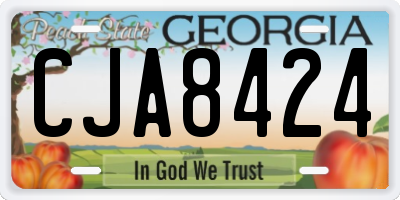 GA license plate CJA8424