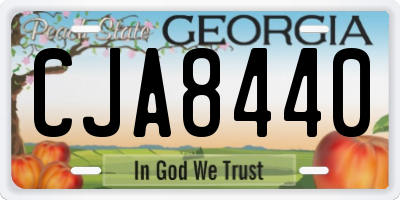 GA license plate CJA8440