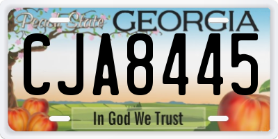 GA license plate CJA8445