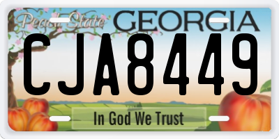 GA license plate CJA8449