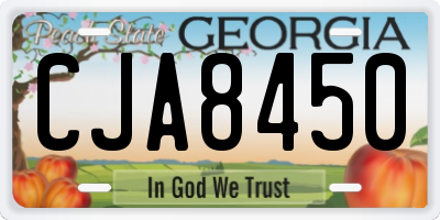 GA license plate CJA8450