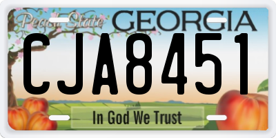 GA license plate CJA8451