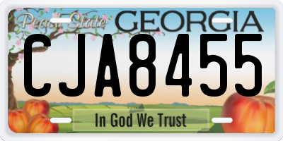GA license plate CJA8455