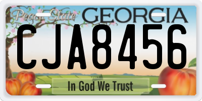 GA license plate CJA8456