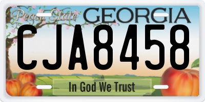 GA license plate CJA8458