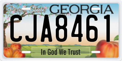 GA license plate CJA8461