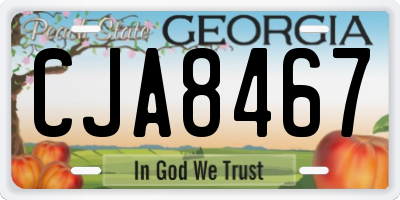 GA license plate CJA8467
