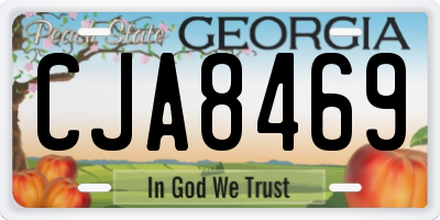 GA license plate CJA8469