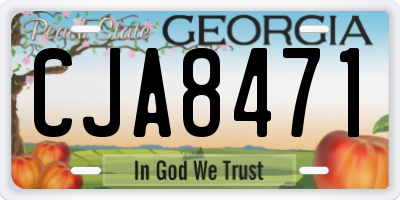GA license plate CJA8471