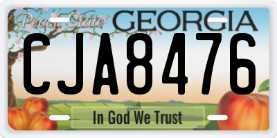 GA license plate CJA8476