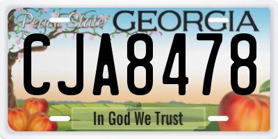 GA license plate CJA8478