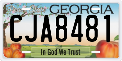 GA license plate CJA8481