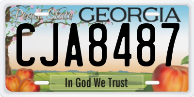 GA license plate CJA8487