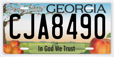 GA license plate CJA8490