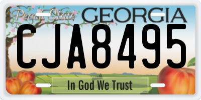 GA license plate CJA8495
