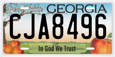 GA license plate CJA8496
