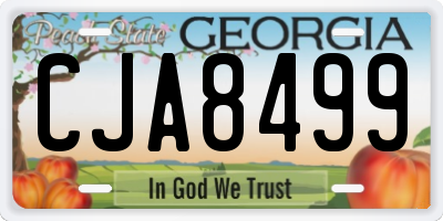 GA license plate CJA8499