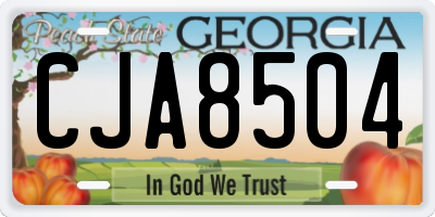 GA license plate CJA8504