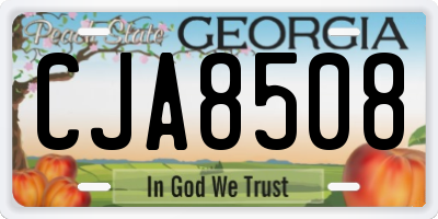 GA license plate CJA8508