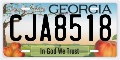 GA license plate CJA8518