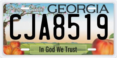 GA license plate CJA8519