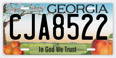 GA license plate CJA8522