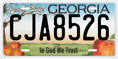GA license plate CJA8526