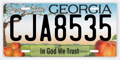 GA license plate CJA8535