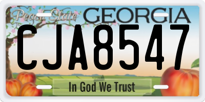 GA license plate CJA8547