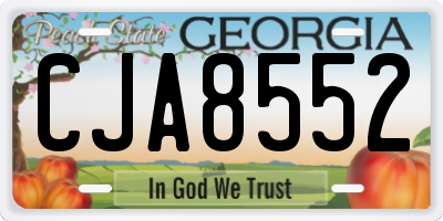 GA license plate CJA8552