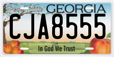 GA license plate CJA8555