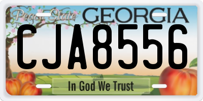 GA license plate CJA8556