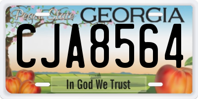 GA license plate CJA8564