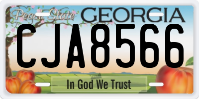 GA license plate CJA8566