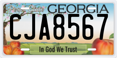 GA license plate CJA8567