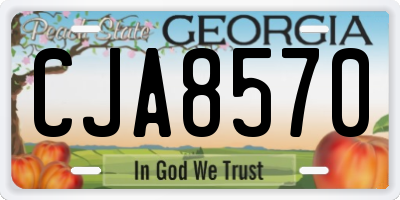 GA license plate CJA8570