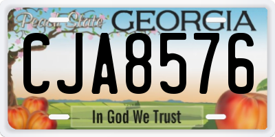 GA license plate CJA8576